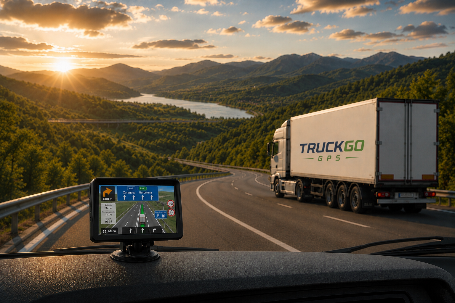 GPS profesional para camión con mapas Europa 2026 y rutas ADR | TruckGo GPS