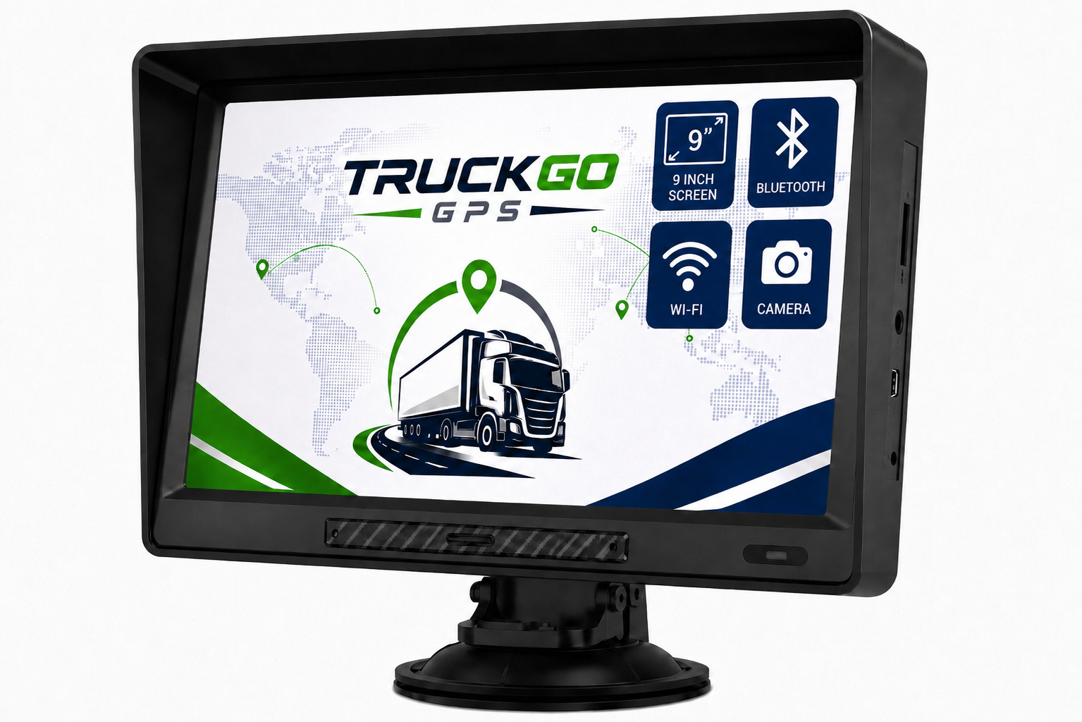GPS Android 9 pulgadas camión WiFi Bluetooth cámara trasera mapas Europa | TruckGo GPS