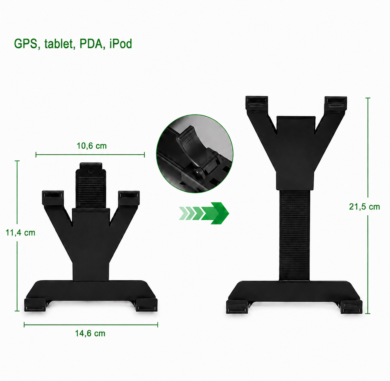 Soporte universal GPS tablet camión fijación segura pantallas 7 a 10 pulgadas | TruckGo GPS