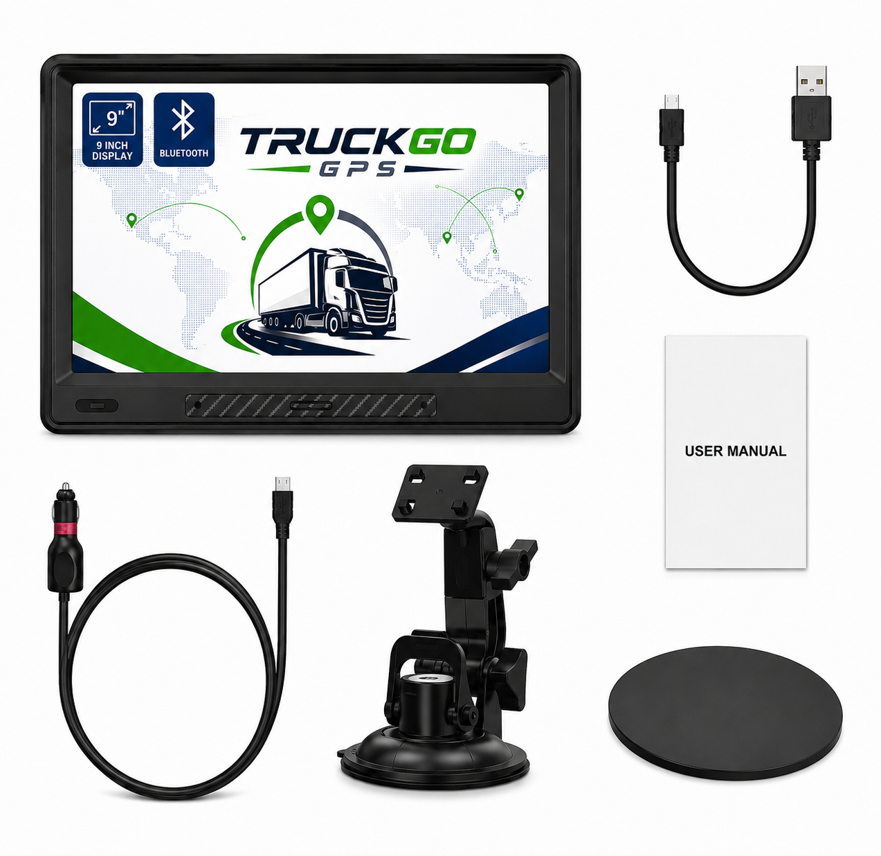 GPS Android 9 pulgadas camión WiFi Bluetooth cámara trasera mapas Europa | TruckGo GPS